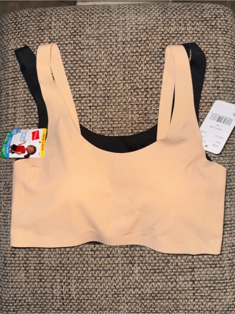 Girls Hanes Nude and Black Seamless Comfort Bralette